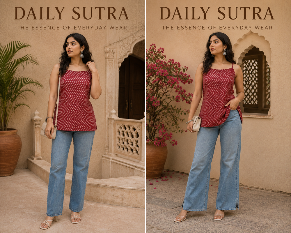 Daily Sutra Jaipuri Premium Cotton Short Kurta – 0126