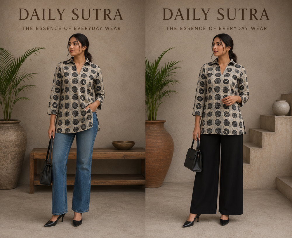 Daily Sutra Jaipuri Premium Cotton Short Kurta – 0326