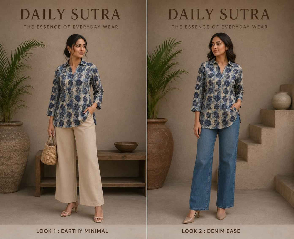 Daily Sutra Jaipuri Premium Cotton Short Kurta – 0426
