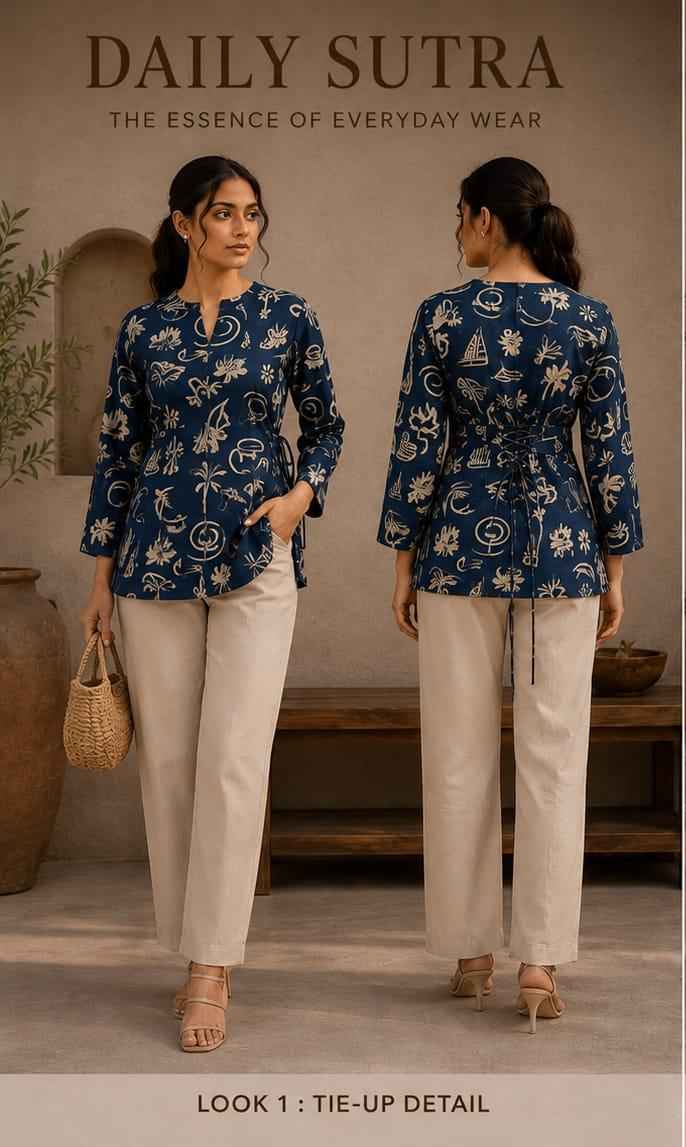 Daily Sutra Jaipuri Premium Cotton Short Kurta – 0726