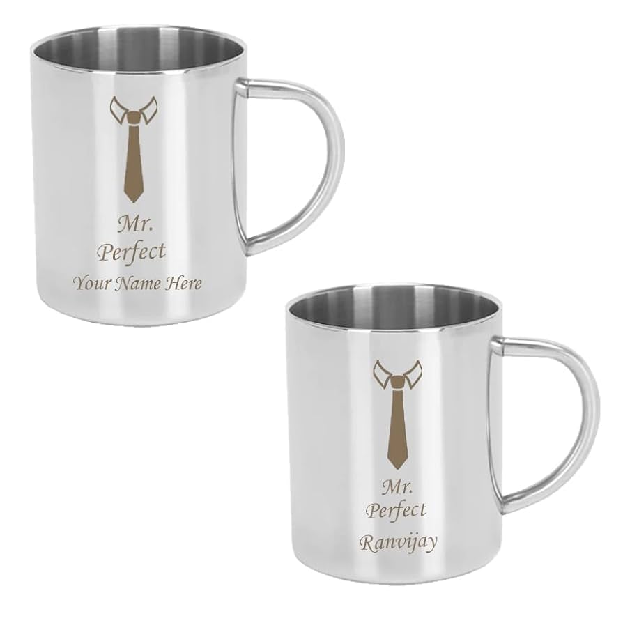 Custom Engraved Steel Mug - 250ml Durable Stainless Steel with Personalized Laser Engraving