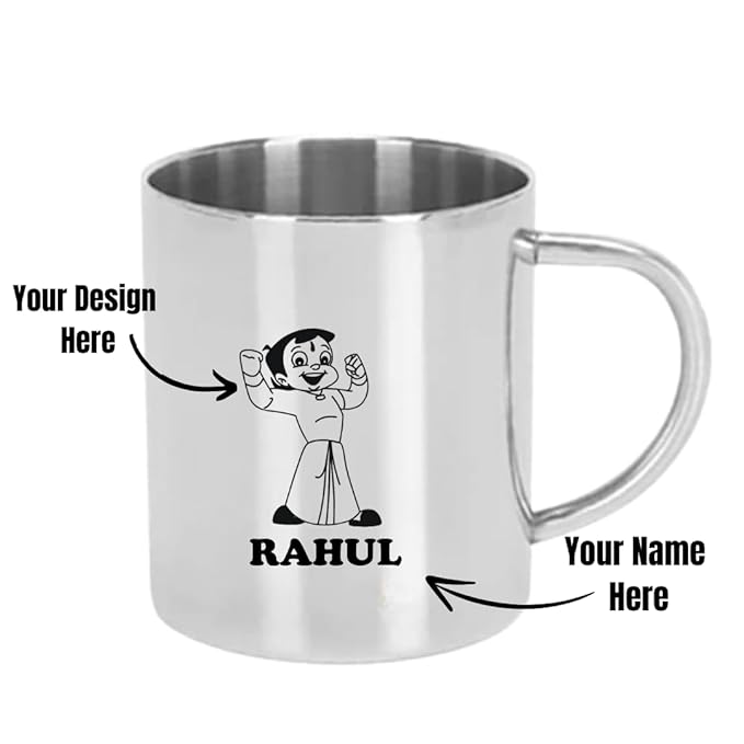 Custom Engraved Steel Mug - 250ml Durable Stainless Steel with Personalized Laser Engraving