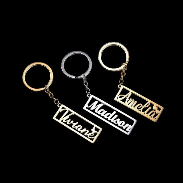 Custom Text Name Tag Keychain Personalized for Unique Identification x Cred - KraftedKey