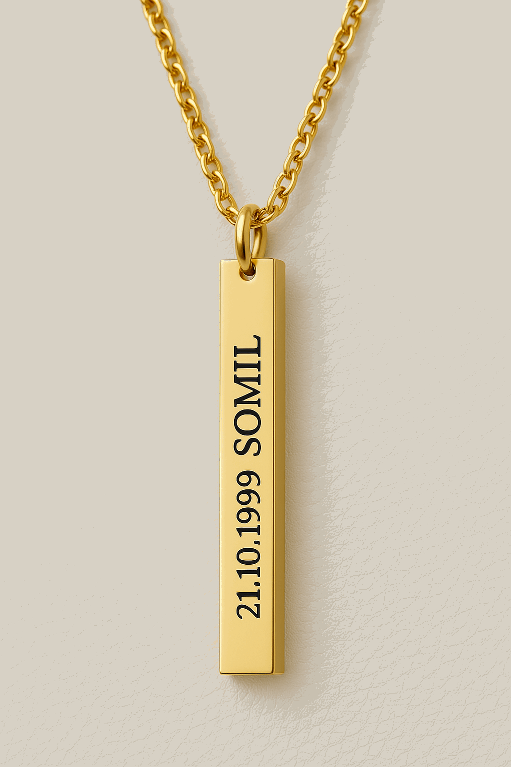 Vertical Pendant Engraving with Cursive or Alphabet Customization