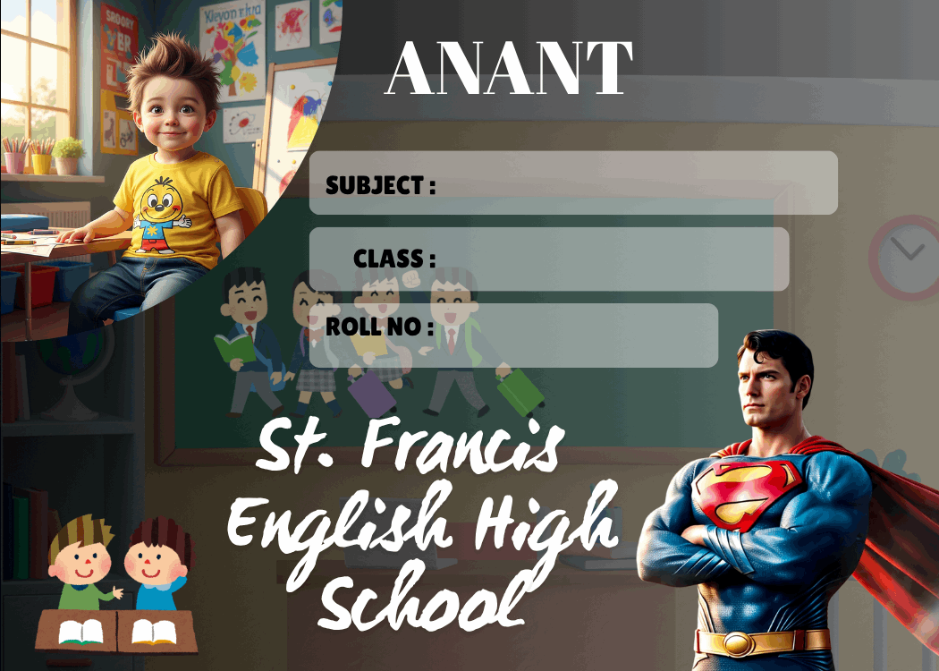 Customized Kid Name Slip with Superman - Personalized Waterproof School Labels for Easy Identification