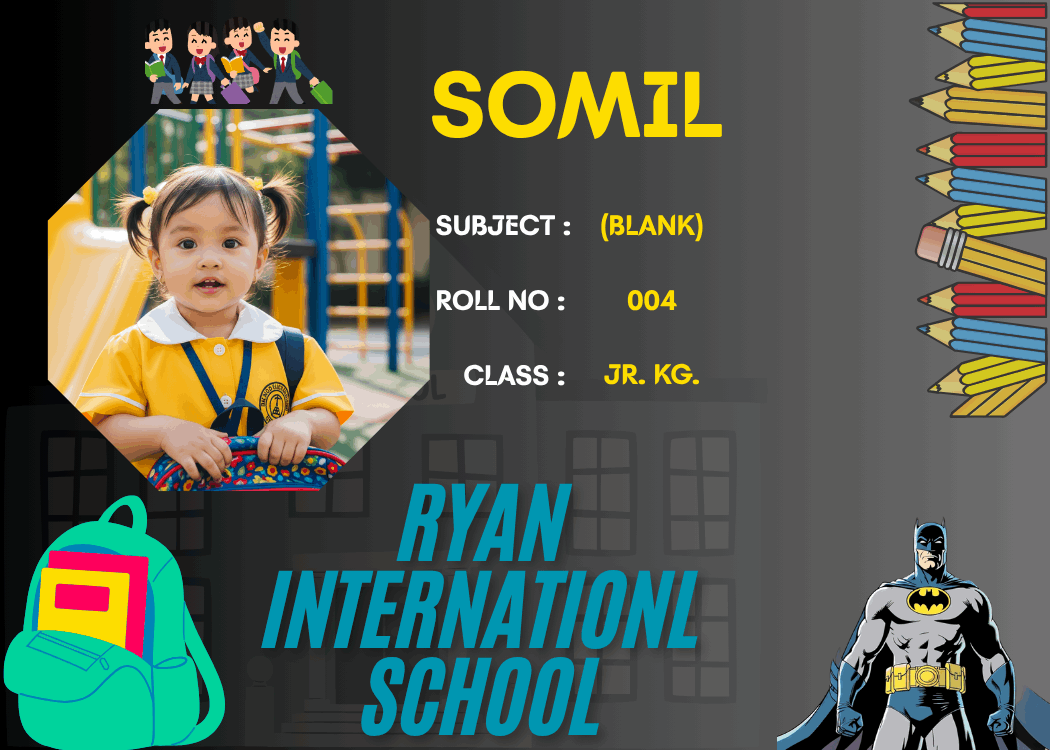 Customized Waterproof School Labels – Personalized Kid Name Slip with Batman