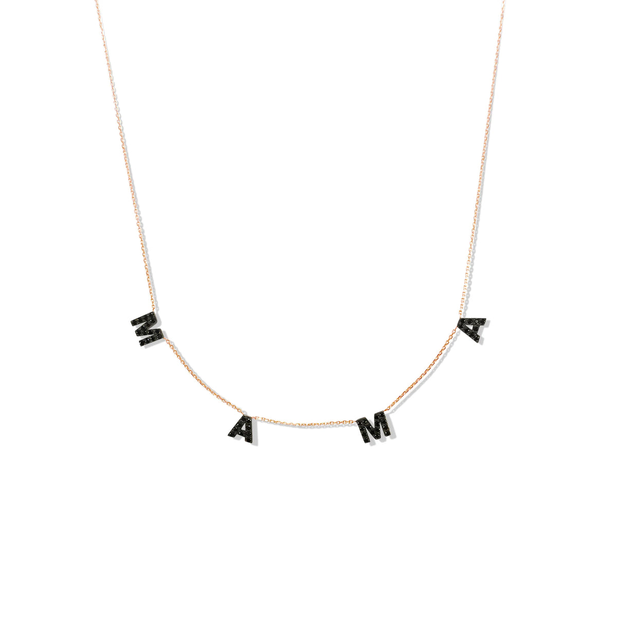 Black Letter Necklace – Personalized Initial Pendant for Women