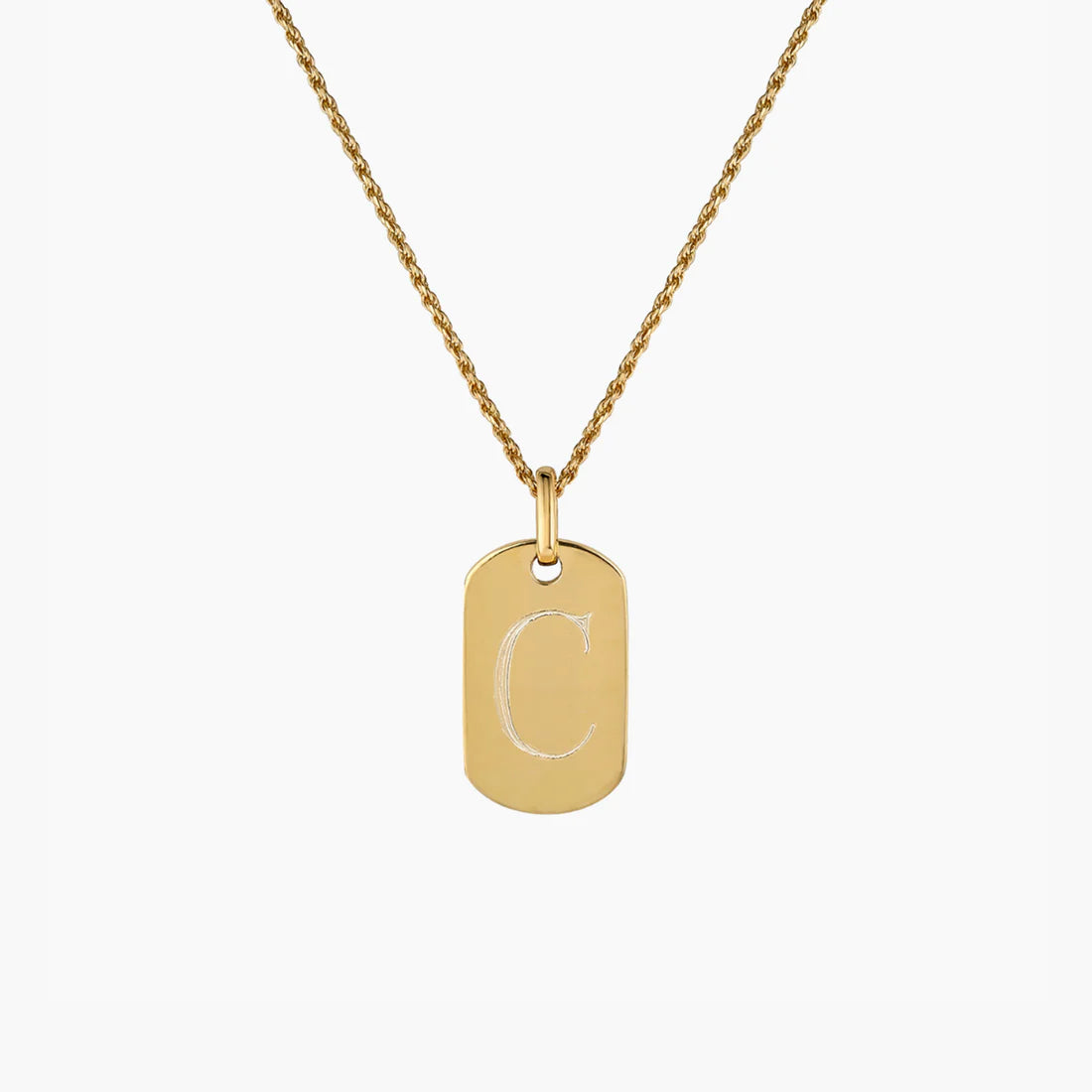 Sleek Rectangular-Shaped Tag Pendant - Custom Engraved Metal Pendant for Personalization