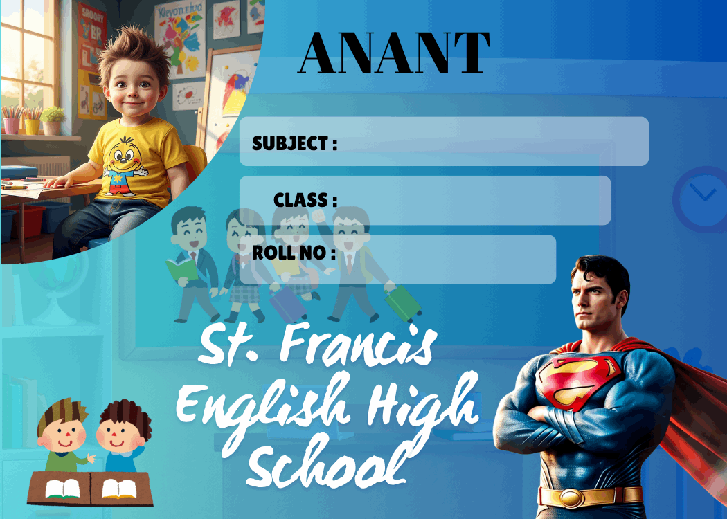 Customized Kid Name Slip with Superman - Personalized Waterproof School Labels for Easy Identification