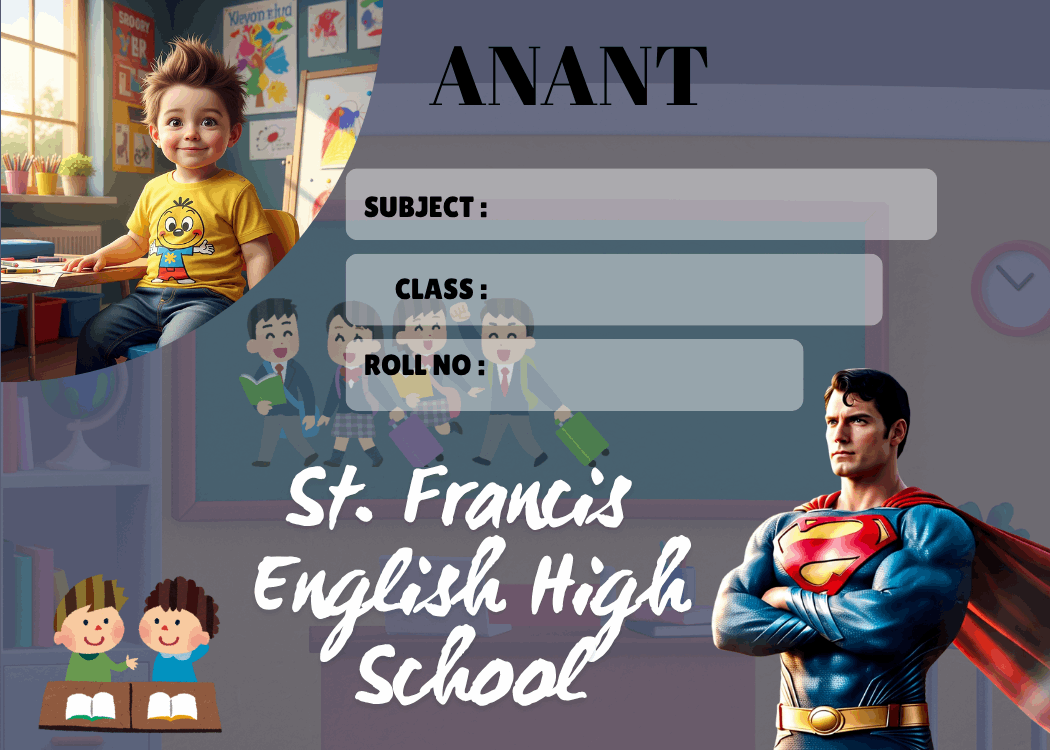 Customized Kid Name Slip with Superman - Personalized Waterproof School Labels for Easy Identification