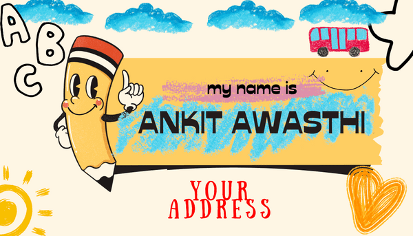 Simple Blob Pencil Illustration Name Tag – Custom Personalized Bag Label - KraftedKey