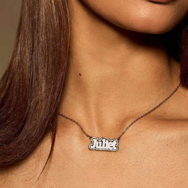 Bubble Name Diamond Pendant – Personalized Custom Name Necklace - KraftedKey