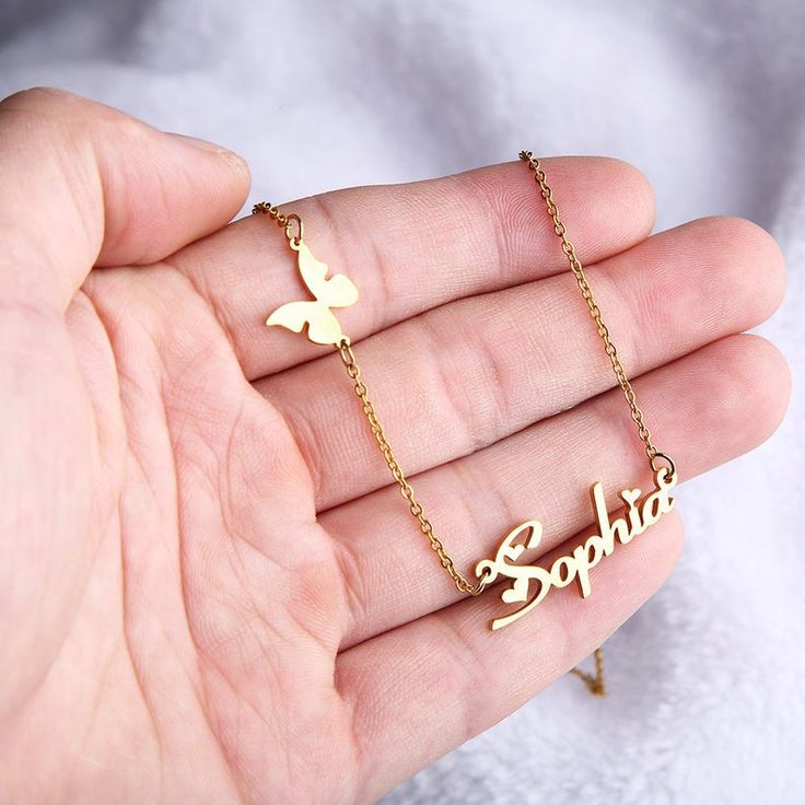 Crown Pendant with Butterfly Chain – Unique Trendy Necklace