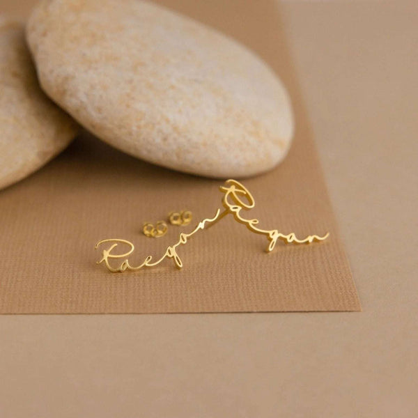 Calligraphic Name Earrings – Personalized Stylish Jewelry for Women - KraftedKey