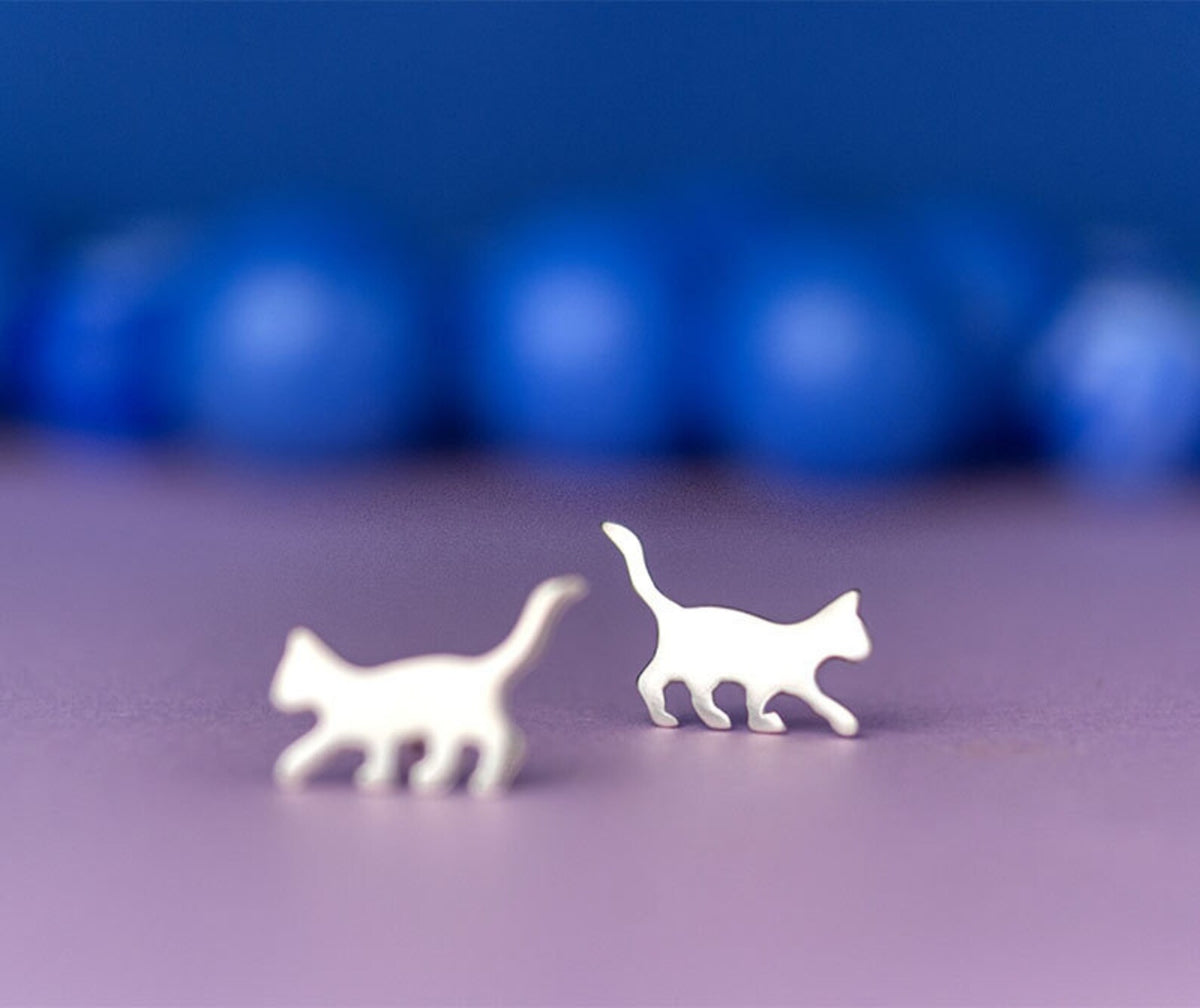 Cat Studs Earrings – Cute Cat Jewelry for Women & Girls