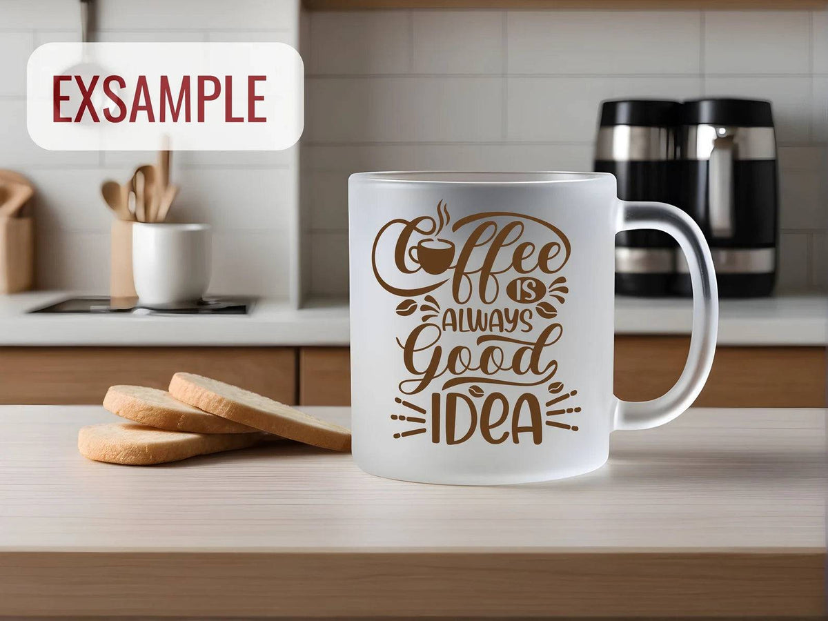 Customized Frosted Mug - 320ml Personalized Matte Finish Glass Mug