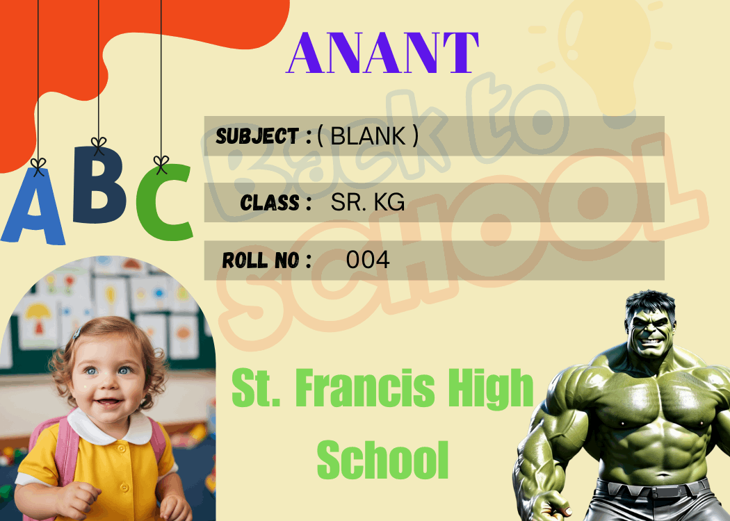 Customized Kid Name Slip with Hulk – Personalized Waterproof School Labels