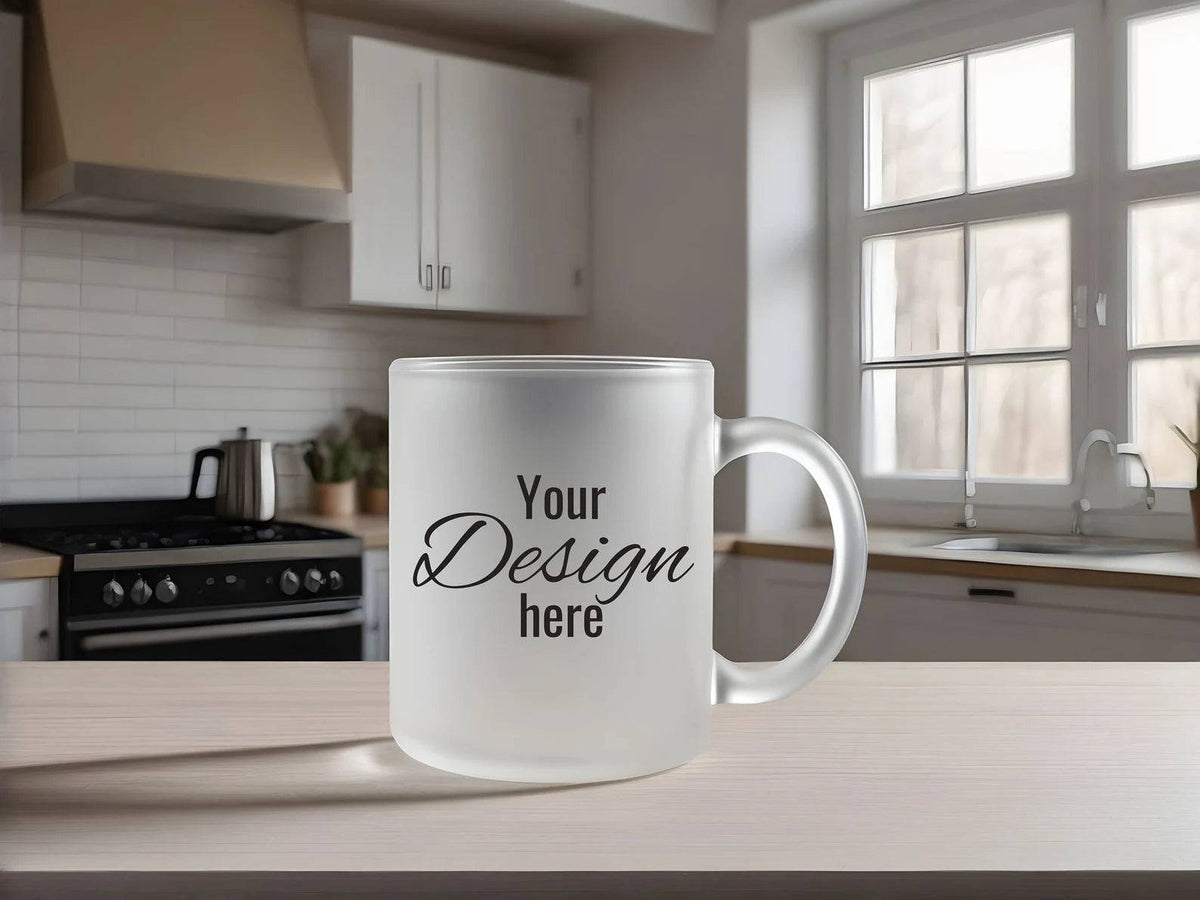 Customized Frosted Mug - 320ml Personalized Matte Finish Glass Mug