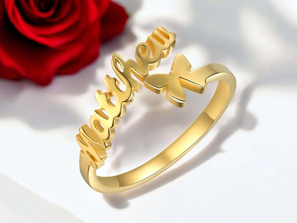 Butterfly Name Ring – Personalized Custom Jewelry Gift - KraftedKey