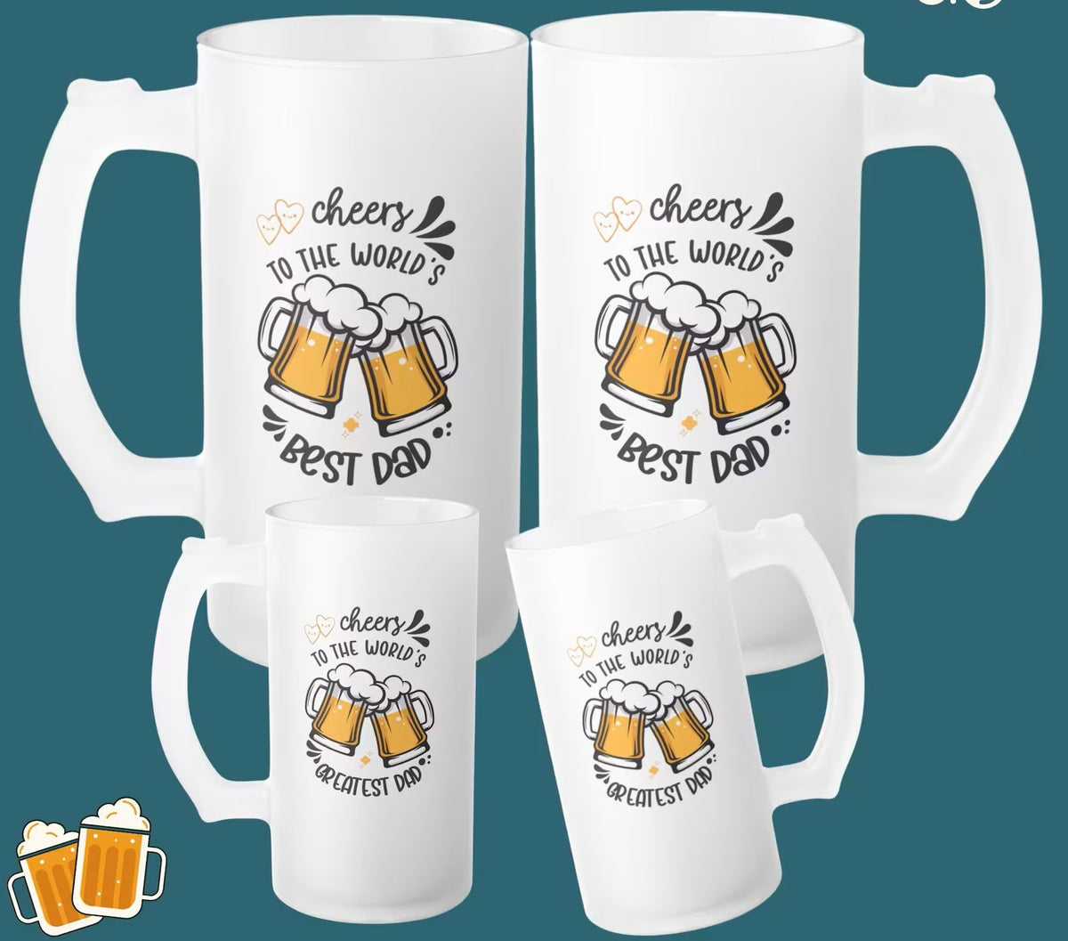 Customized Frosted Glass Mug – 480ml Personalized Beer & Beverage Mug for Unique Gifting
