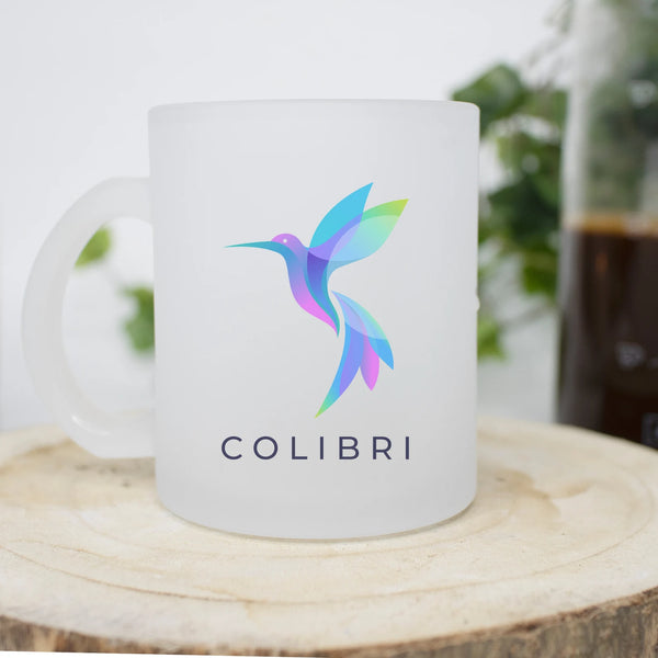 Customized Frosted Mug - 320ml Personalized Matte Finish Glass Mug - KraftedKey