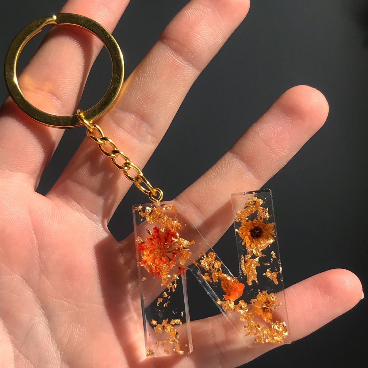 Custom Transparent Resin Letter Keychain – Personalized Name Gift