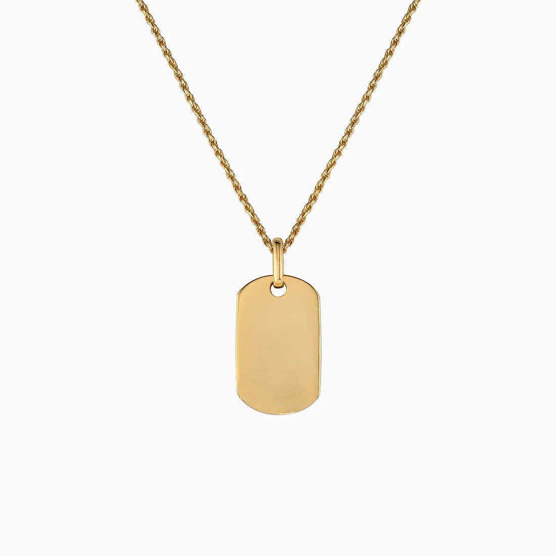 Sleek Rectangular-Shaped Tag Pendant - Custom Engraved Metal Pendant for Personalization