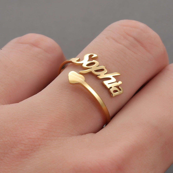 Adjustable Heart Ring – Personalized Custom Jewelry Gift - KraftedKey
