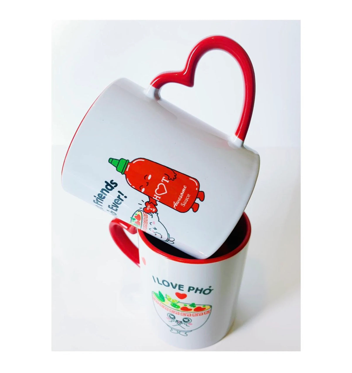 Customized Heart Handle Mug - 320ml Personalized Ceramic Mug with Custom Print