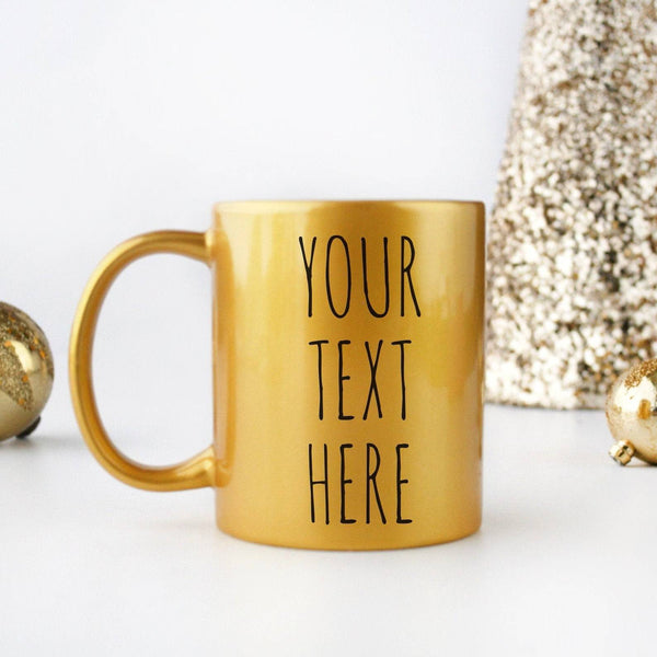 Customized Golden Mug - 320ml Premium Ceramic Mug with Metallic Finish for Personalized Gifts - KraftedKey