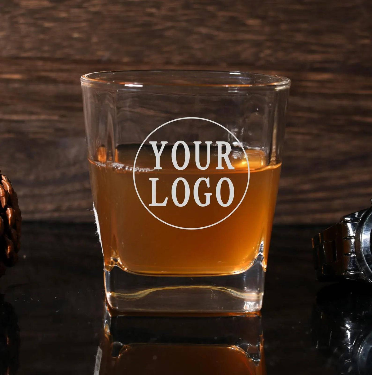 Custom Whiskey Glass – 300ml Personalized Lead-Free Glass Tumbler