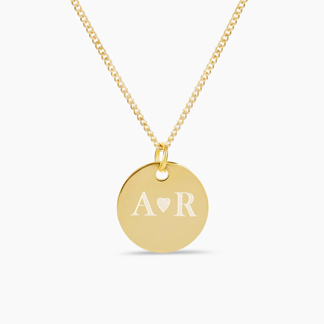 Round Engraved Pendant – Personalized Custom Name & Photo Necklace