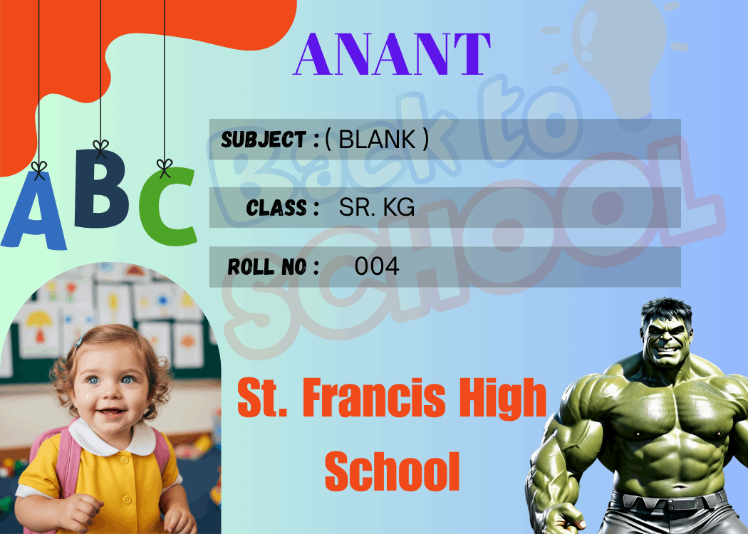 Customized Kid Name Slip with Hulk – Personalized Waterproof School Labels