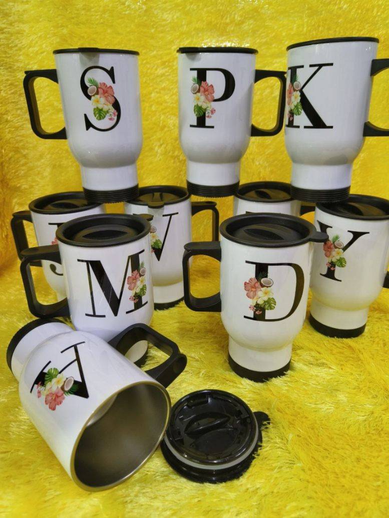 Personalized Travel Mug – 400ml Custom Engraved Stainless Steel, Spill-Proof Design