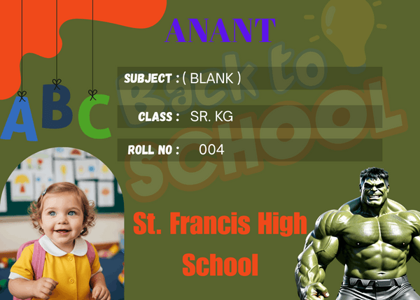 Customized Kid Name Slip with Hulk – Personalized Waterproof School Labels - KraftedKey