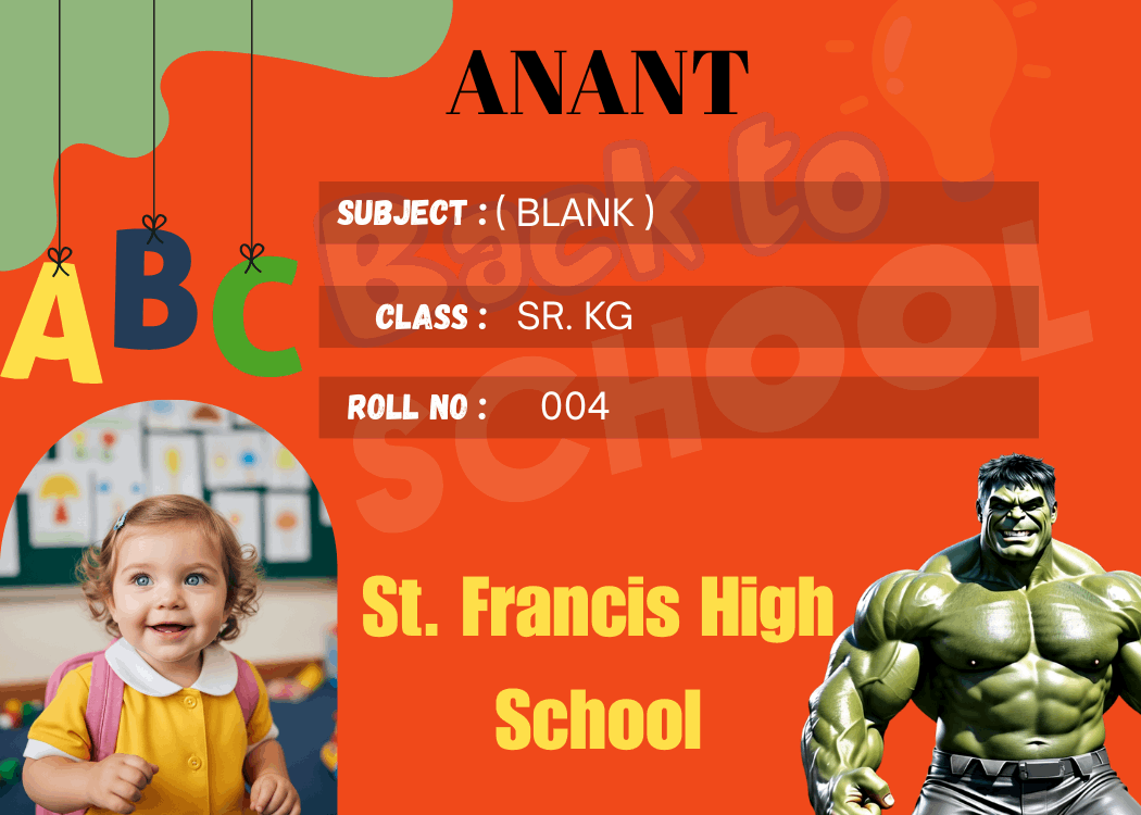 Customized Kid Name Slip with Hulk – Personalized Waterproof School Labels