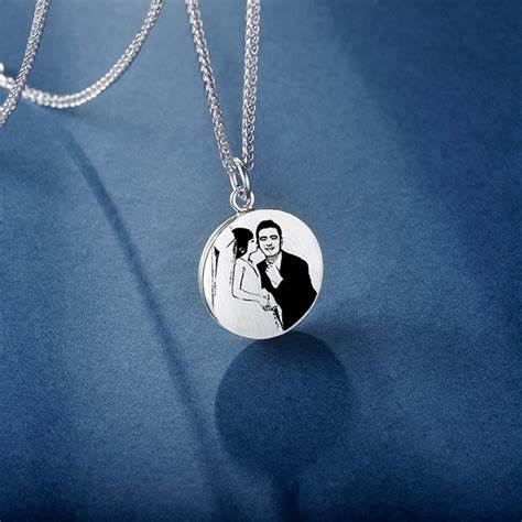 Photo Engraved Pendant – Personalized Custom Metal Necklace - KraftedKey