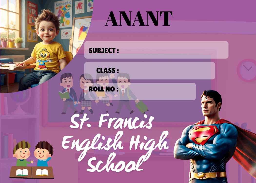 Customized Kid Name Slip with Superman - Personalized Waterproof School Labels for Easy Identification