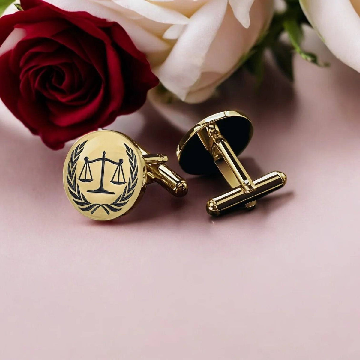 Custom Engraved Lawyer Cufflinks - Personalized Metal Design for the Perfect Gift
