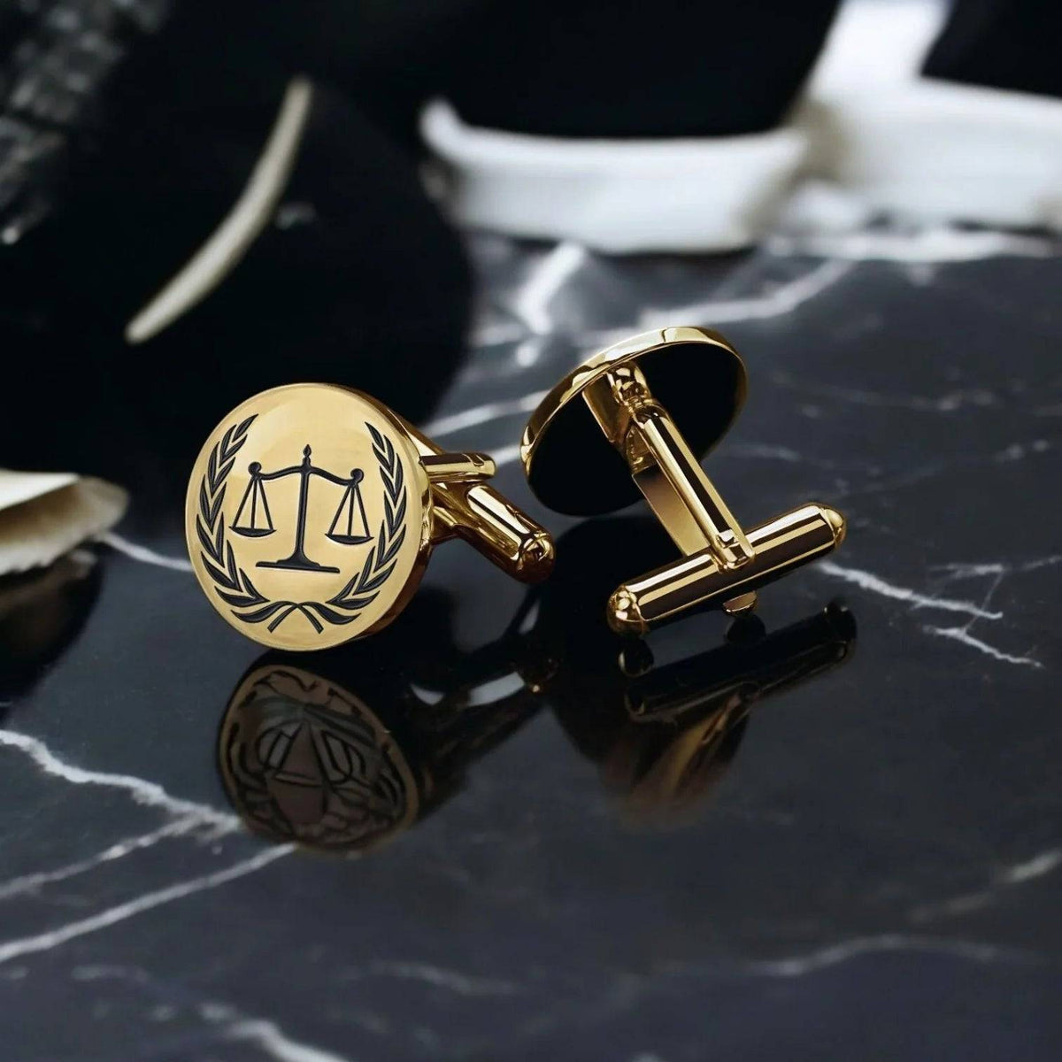 Custom Engraved Lawyer Cufflinks - Personalized Metal Design for the Perfect Gift