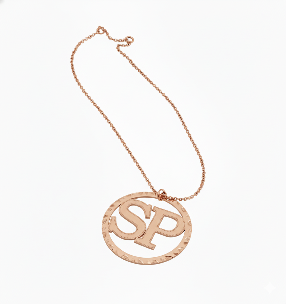 Personalized Two Initial Discussion Stone Cut Pendant – Unique Duo of Identity