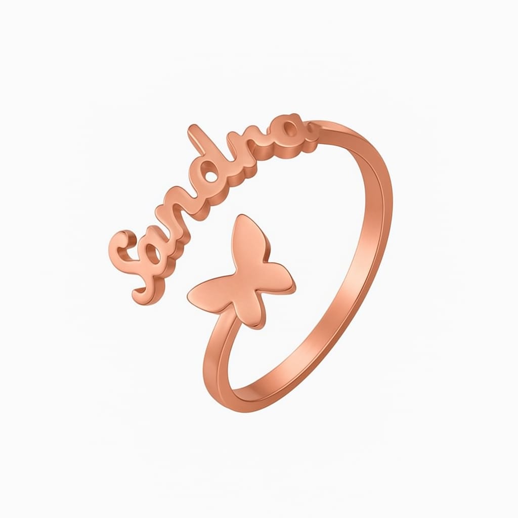 Butterfly Name Ring – Personalized Custom Jewelry Gift