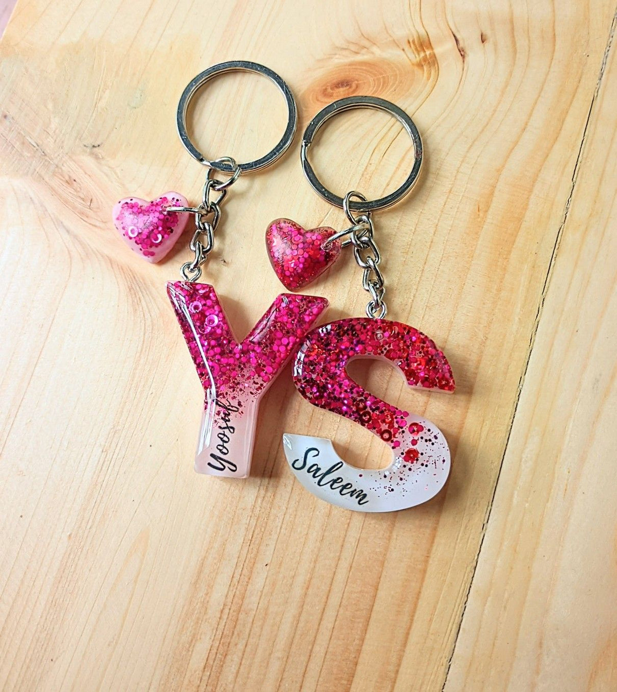 Custom Resin Letter Name Keychain – Personalized Initial Keyring Gift