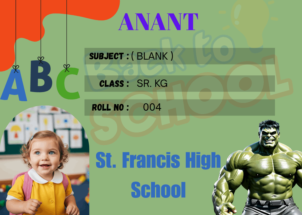 Customized Kid Name Slip with Hulk – Personalized Waterproof School Labels