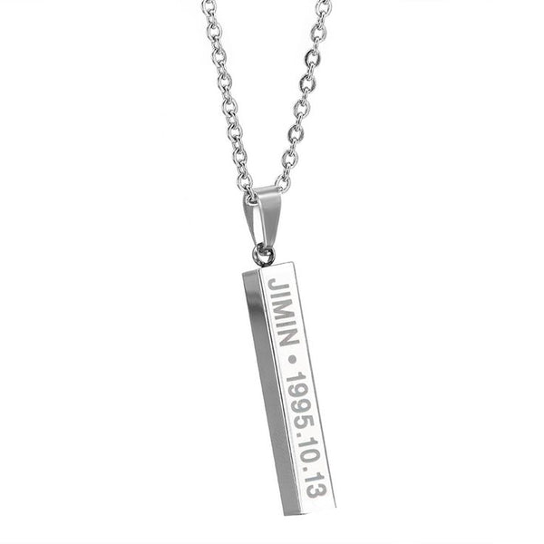 Vertical Pendant Engraving with Cursive or Alphabet Customization - KraftedKey