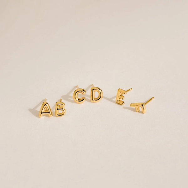 Single Letter Stud Earring – Personalized Initial Jewelry for Women & Girls - KraftedKey