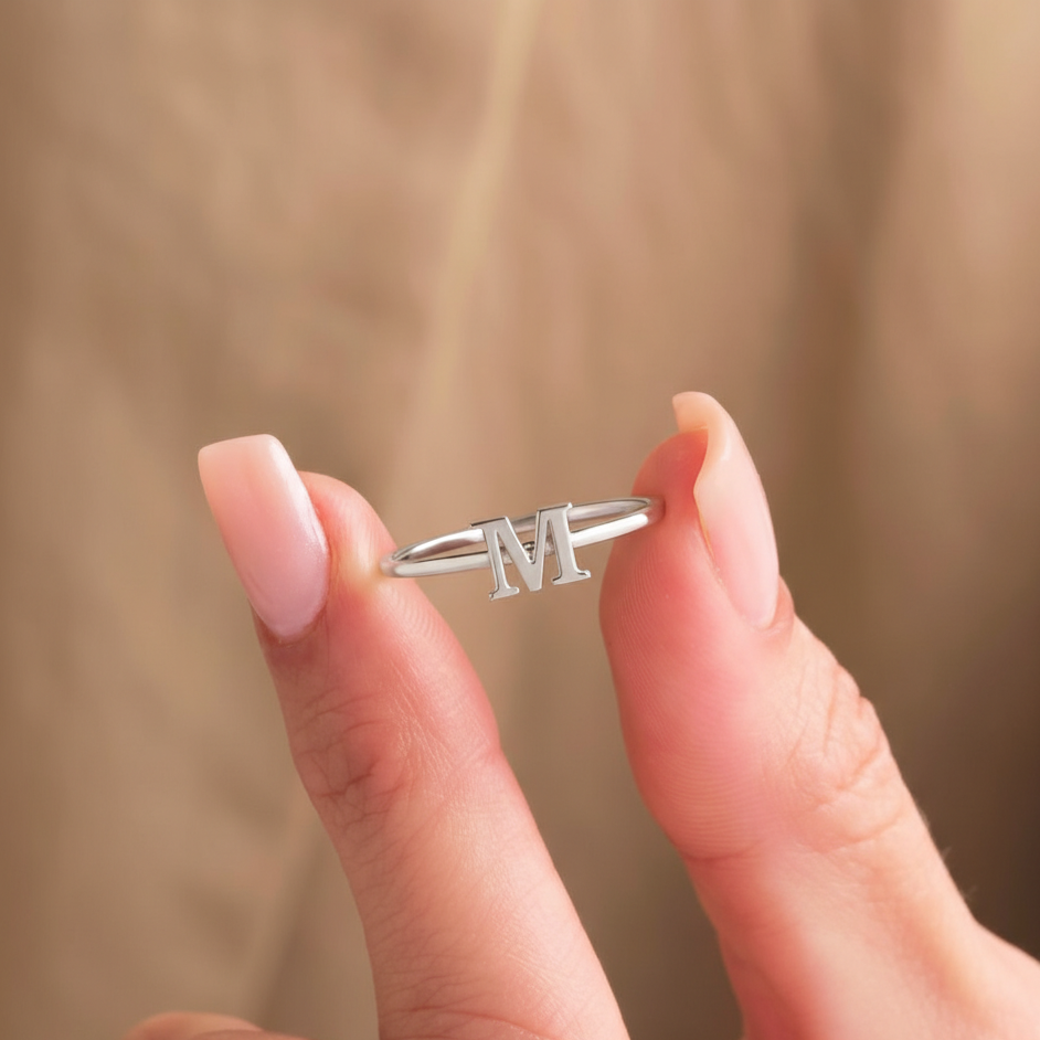 Custom Initial Letter Ring - Personalized Jewelry for Unique Style