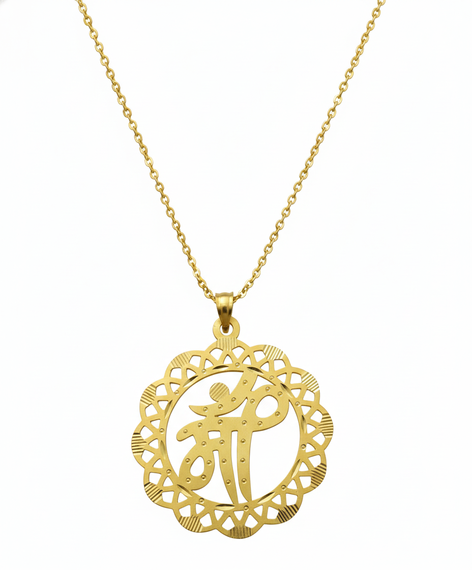 Stone Cut Mandala Design Personalized Letter Pendant – Intricate & Custom