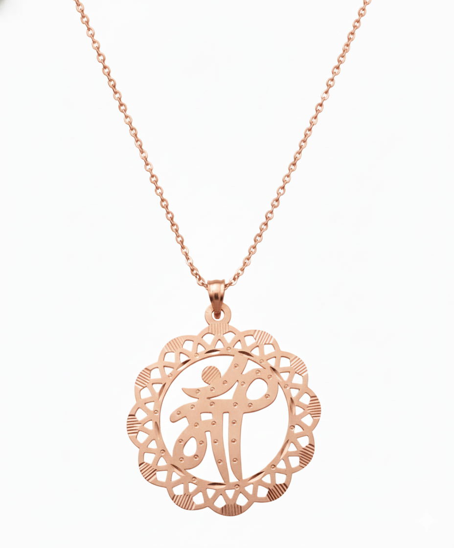 Stone Cut Mandala Design Personalized Letter Pendant – Intricate & Custom
