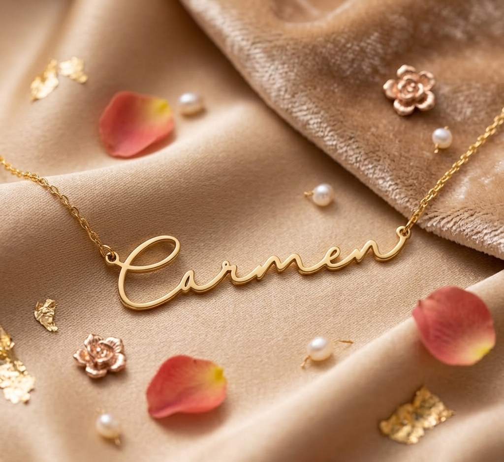 Signature Script Necklace - Elegant Personalization for Every Style
